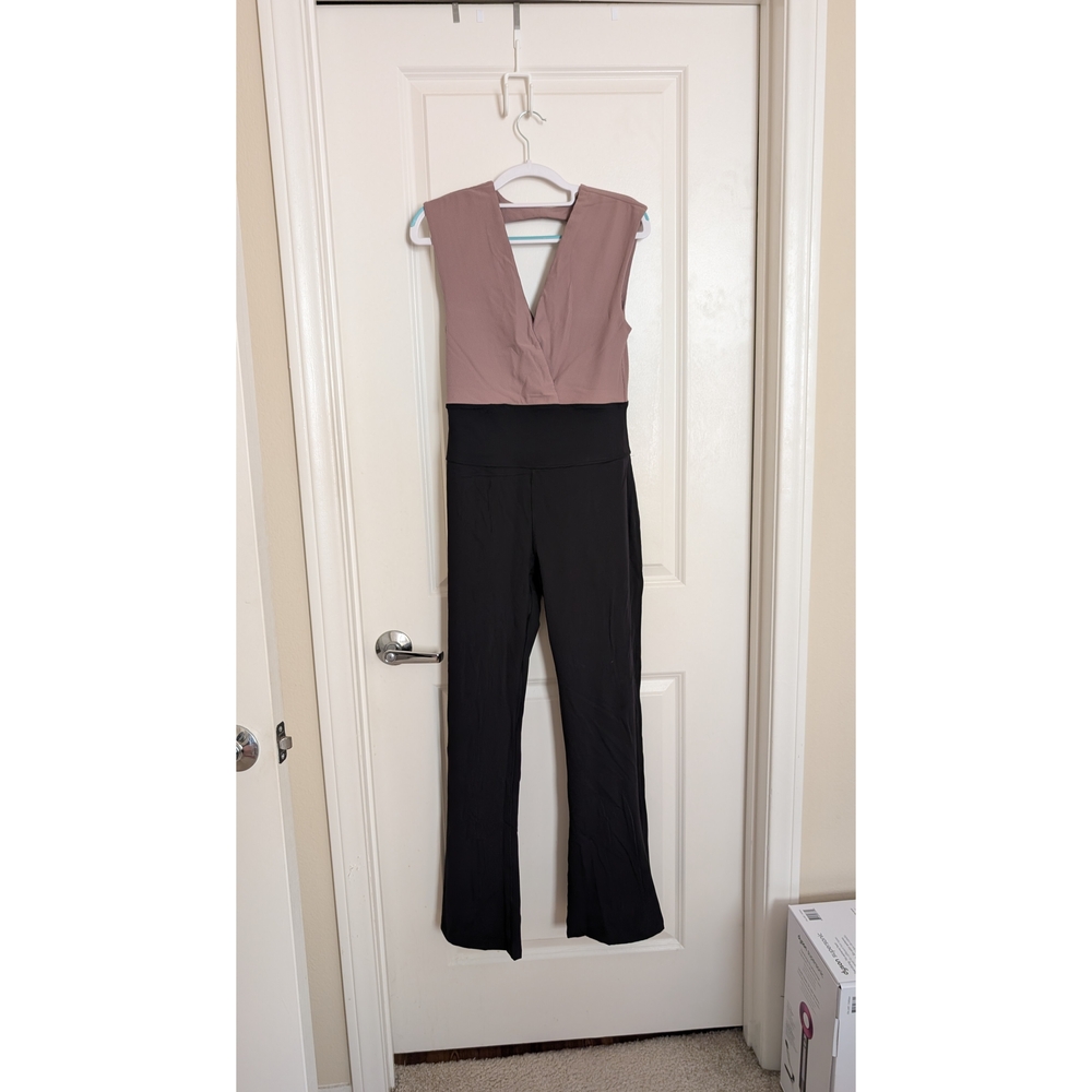 Chic Mauve and Black Jumpsuit